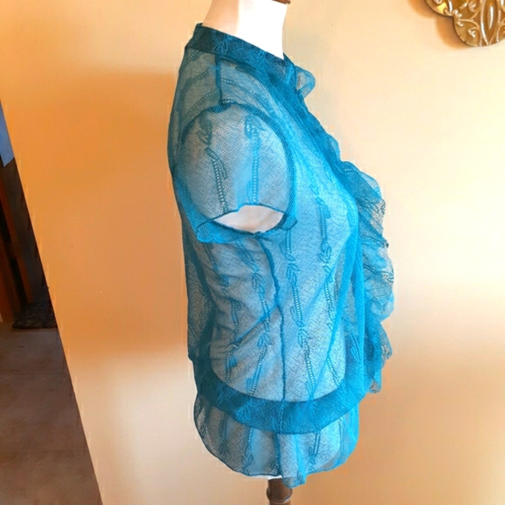 Rue 21 Ruffled Mesh Blouse - Picture 4 of 7